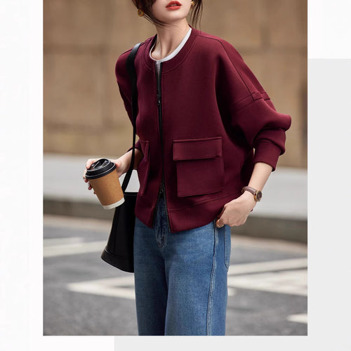 Damen Modische Oversized Sweatjacke Drune