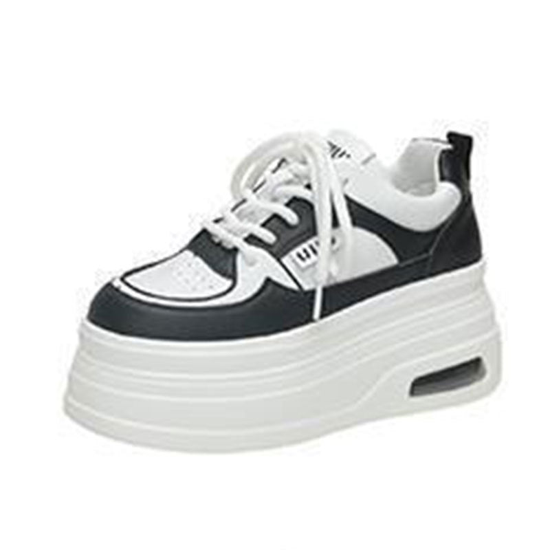 Damen Plateau Sneakers mit trendigem zweifarbigem Design und verstärkter Dämpfung Drune