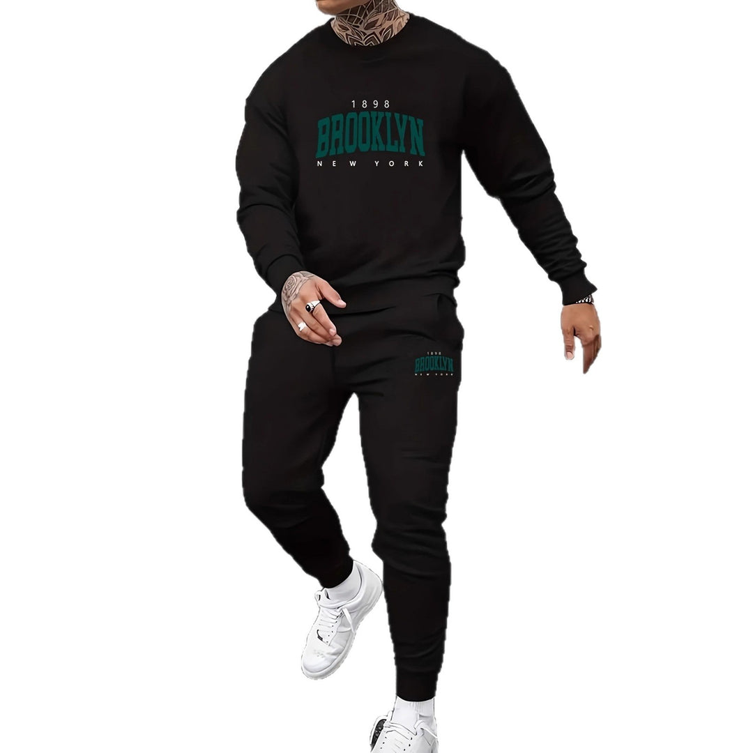 Herren Sportliches Freizeitset mit markantem Schriftzug Drune