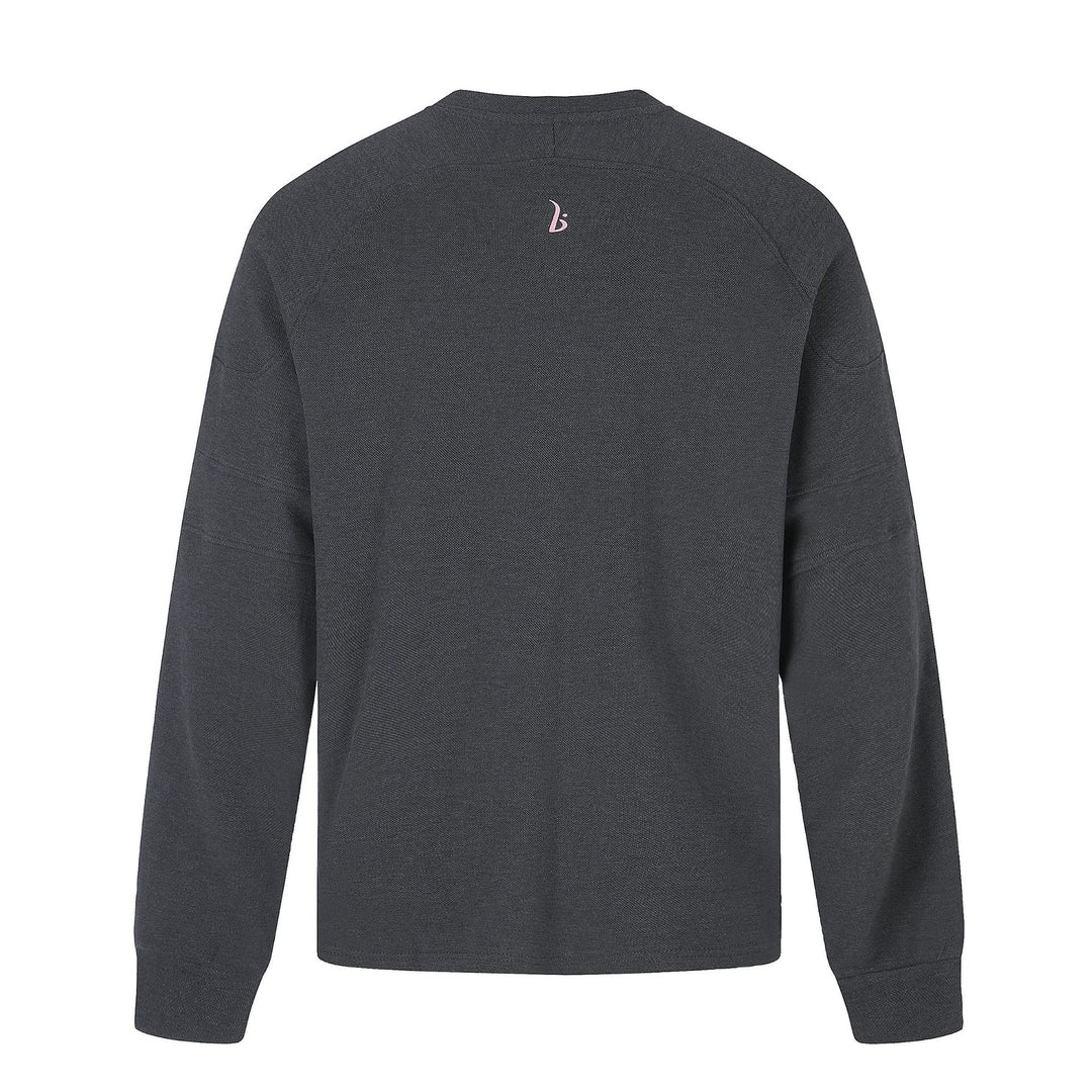 Damen Oversize Sweatshirt mit V‑Ausschnitt, Raglanärmeln und Frontprint Drune