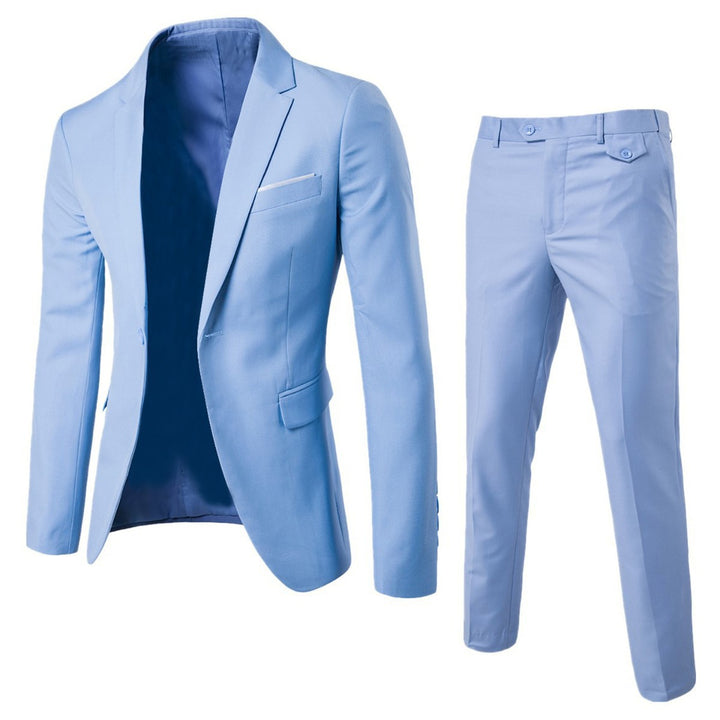 Herren Zweiteiliger Slim-Fit Anzugset mit tailliertem Sakko und schmaler Anzughose Drune