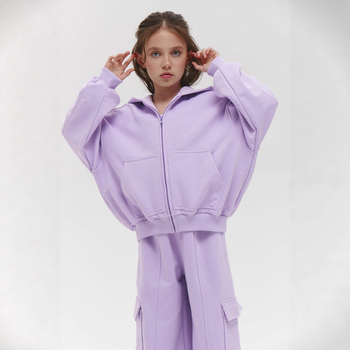 Damen Kapuzenjacke und Cargo-Hose Set mit weitem Schnitt Drune