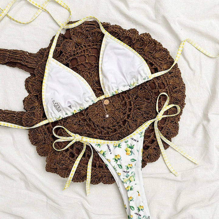 Damen Triangel-Bikini mit fruchtigem Motiv Drune