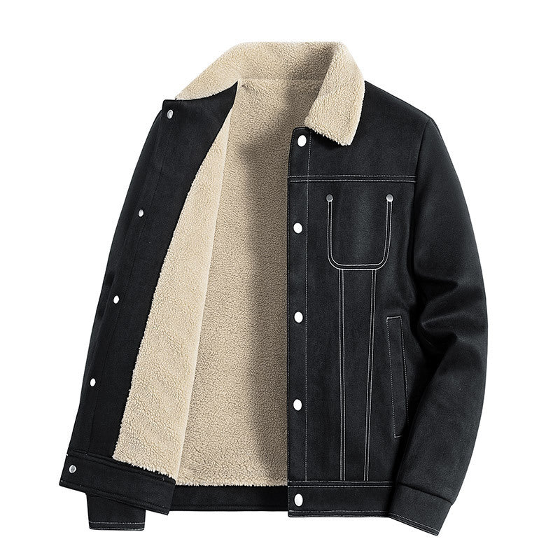 Herren Lässige Lammfelljacke Drune