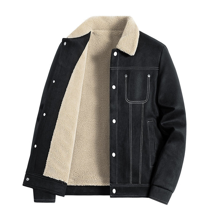 Herren Lässige Lammfelljacke Drune