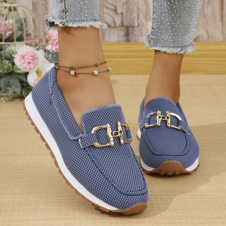 Damen Atmungsaktive Mesh-Slipper mit dekorativer Metallschließe Drune