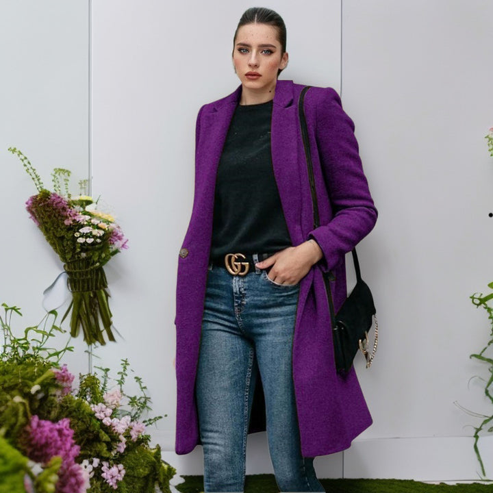 Damen elegante und bequeme Wollmantel Drune
