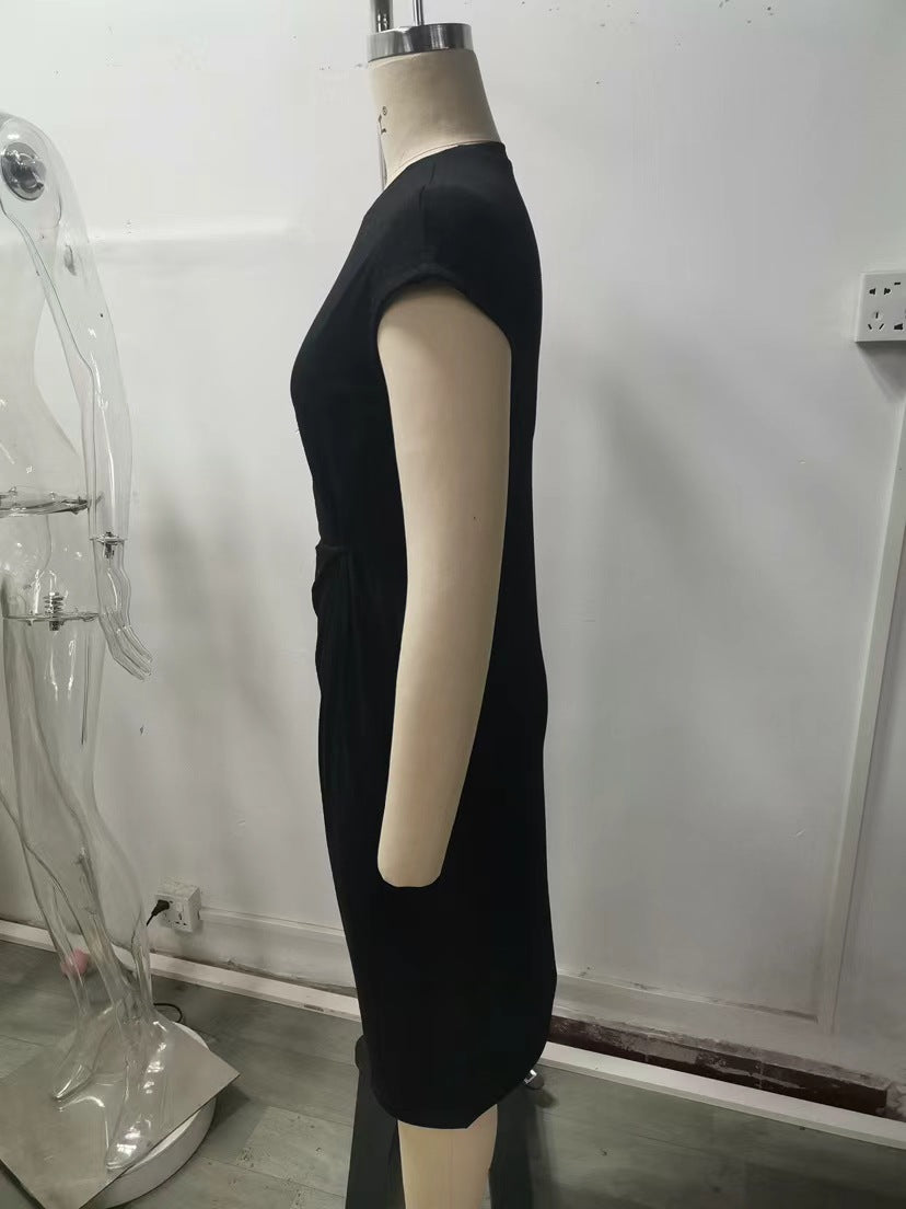 Damen elegantes Wickelkleid mit figurbetontem Design und feinem Jersey-Material Drune