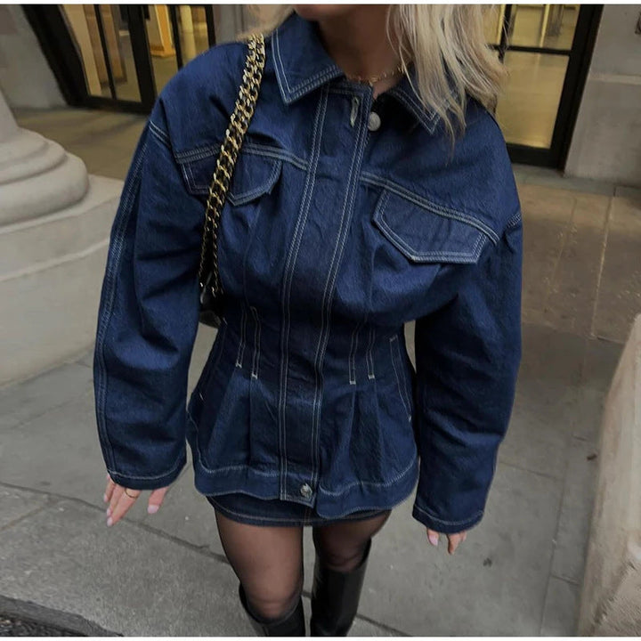 Damen modische Denim-Jacke Drune