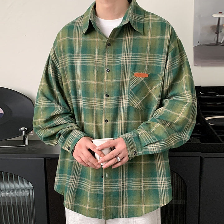 Herren Karierter Flanellhemd Drune