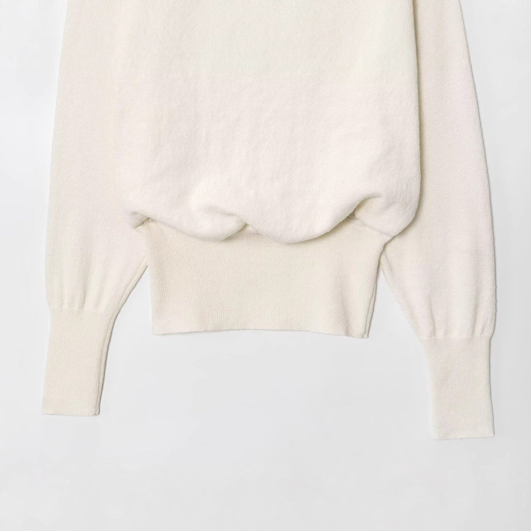 Damen Oversized Off-Shoulder-Cropped-Pullover mit Ballonärmeln Drune