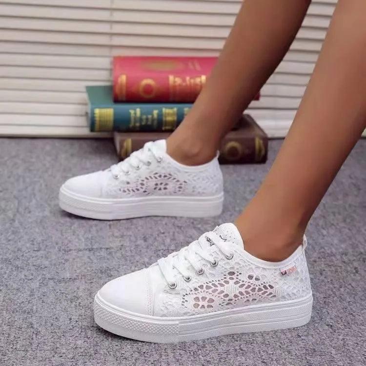 Drune | Sneakers für Damen aus Spitze mit Plattform – Eleganter und Atmungsaktiver Stil