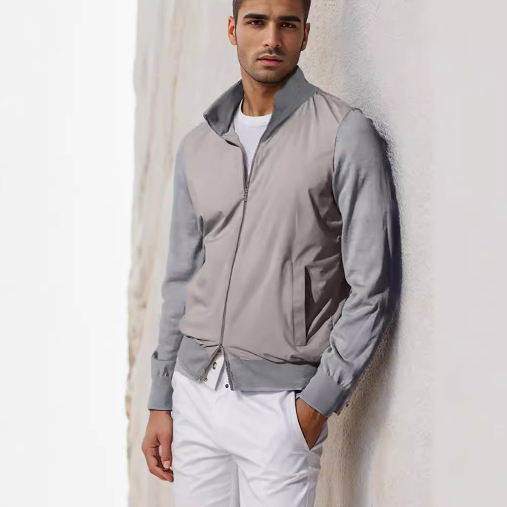 Herren lässige Sommerjacke im minimalistischen Design mit praktischen Reißverschlusstaschen Drune