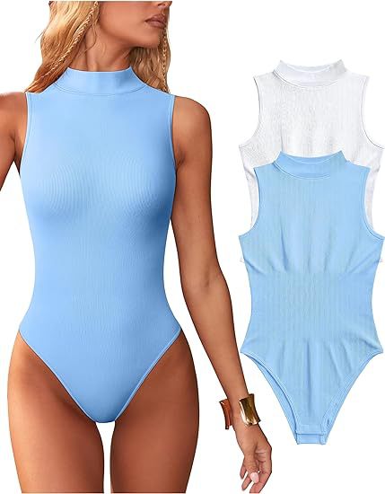 Damen Bodysuit mit elegantem Stehkragen und strukturierter Oberfläche Drune