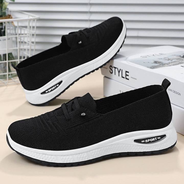 Damen Sportliche Sneaker mit elastischem Strick-Obermaterial und dämpfender Sohle Drune