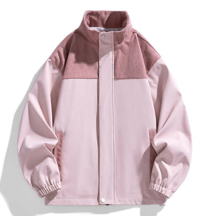 Damen Oversize-Übergangsjacke mit Cordbesatz und Stehkragen Drune