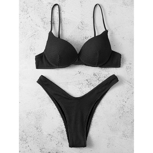 Damen Push-Up-Bikini mit strukturierter Oberfläche Drune