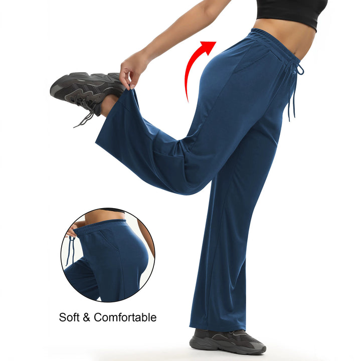 Damen Weit geschnittene Lounge-Jogginghose aus Soft-Jersey mit Kordelzug und Seitentaschen Drune