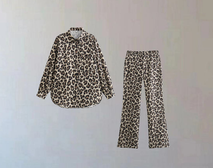Damen Weite Leopardenmuster-Hose Drune
