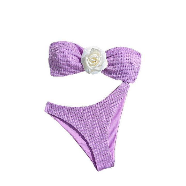Damen Bandeau-Bikini mit floralem Detail Drune