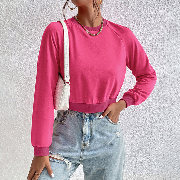 Damen Sportlicher Cropped Pullover Drune
