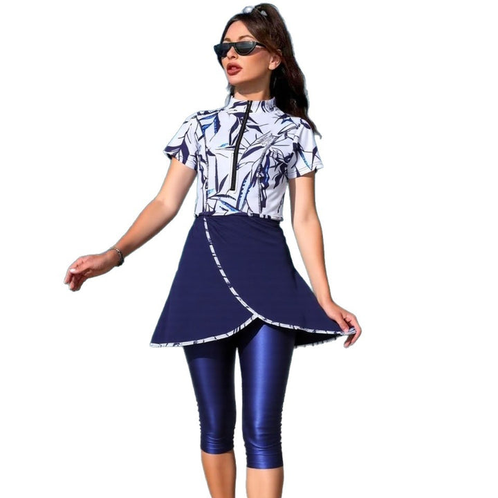 Damen sportlicher Zweiteiler mit langem Oberteil und figurschmeichelnden Leggings Drune