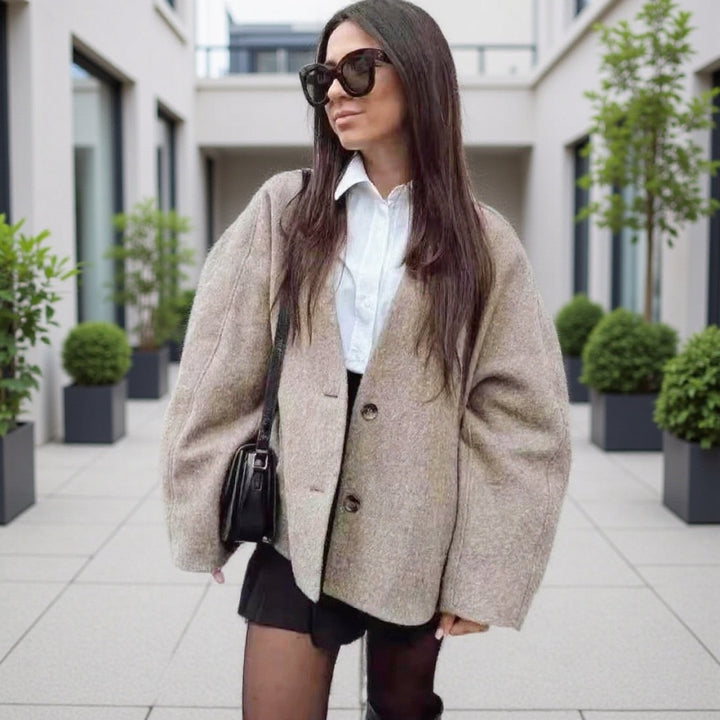 Damen Übergröße Blazerjacke im minimalistischen Design Drune