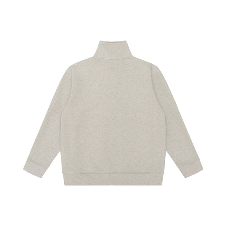 Unisex Halbzip-Sweatshirt mit hohem Stehkragen, Kängurutasche und Boxy-Schnitt Drune