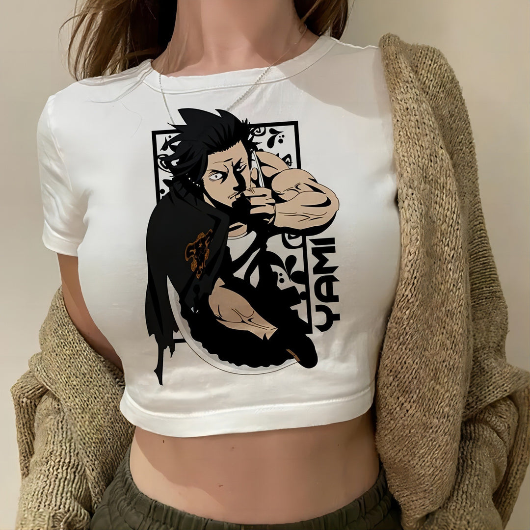 Damen Crop-T-Shirt im urbanen Grafikdesign Drune