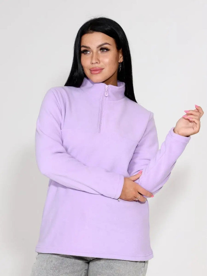 Damen Fleeceoberteil mit kurzem Halbzip und Stehkragen Drune