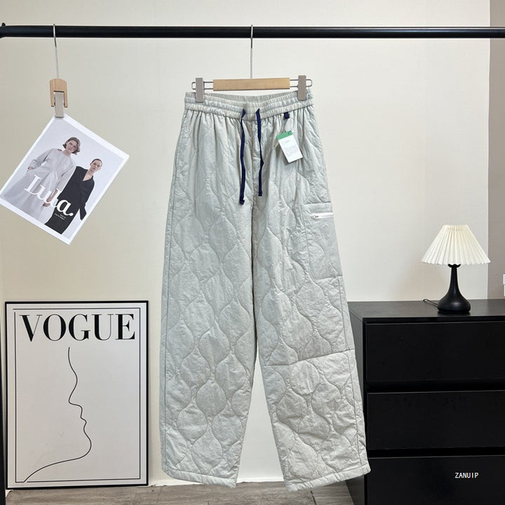 Damen gesteppte Freizeithose mit elastischem Bund und praktischen Eingrifftaschen Drune