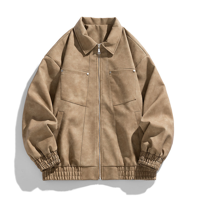 Herren Modische Jacke mit Stehkragen und praktischen Taschen Drune