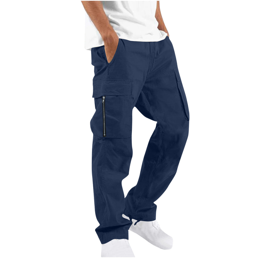 Damen nan lässige Cargo-Hose mit elastischem Kordelzugbund, Klappentaschen und verstellbaren Knöchelschnüren Drune