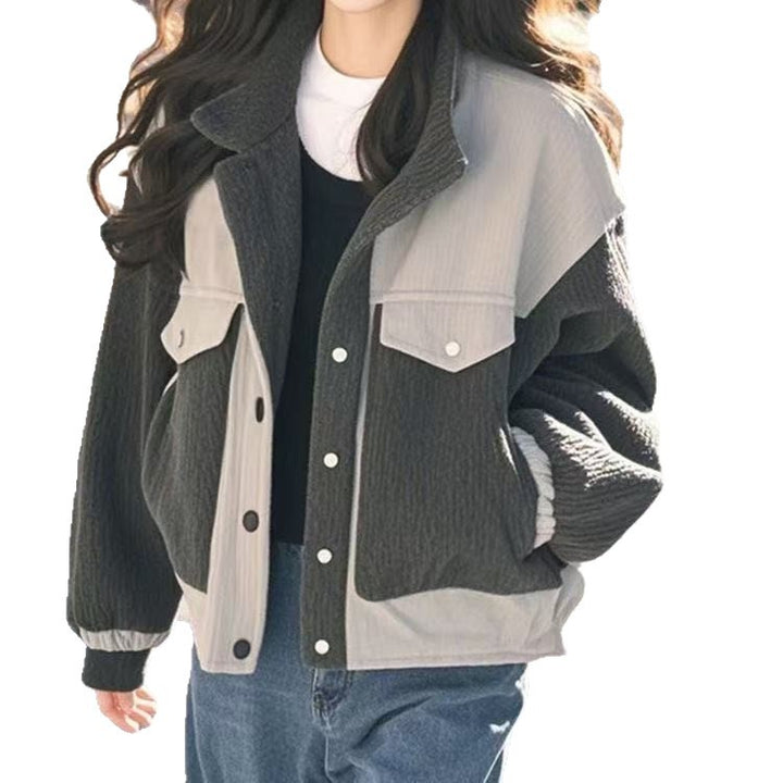Damen modische, oversized Fleecejacke mit strukturiertem Design Drune