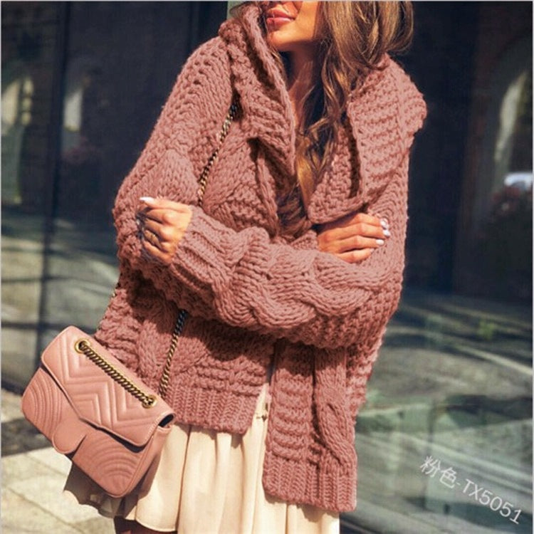 Damen Grober Strickcardigan mit asymmetrischem Schnitt und oversized Ärmeln Drune