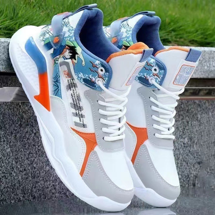 Herren Sportliche High-Top Sneakers mit detailliertem Grafikdesign Drune