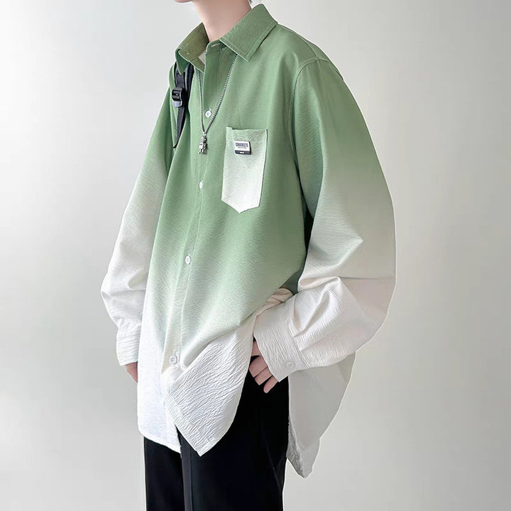 Herren Hemdjacke mit modernem Farbverlauf und praktischer Brusttasche Drune