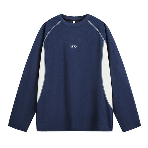 Unisex Relaxed-Fit Langarm-Sweatshirt mit kontrastierenden Seiteneinsätzen und Raglannähten Drune