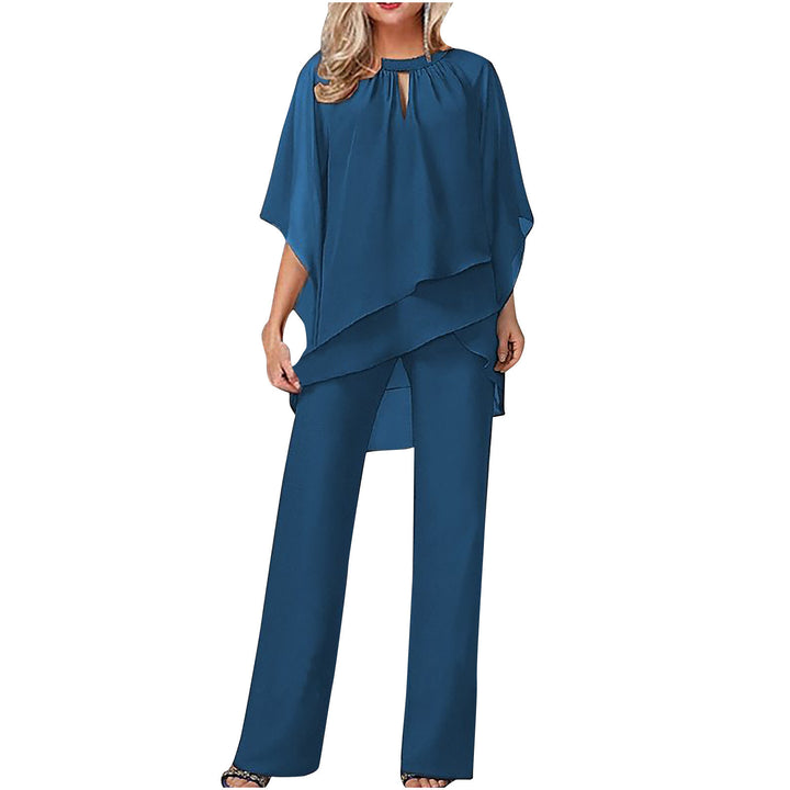 Damen elegante Tunika mit Weitbein-Hosen Drune