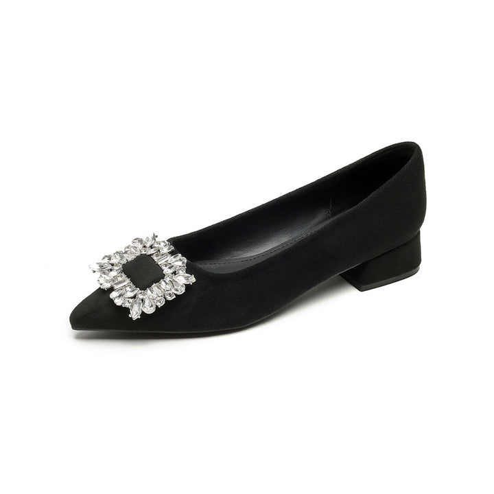 Damen elegante Ballerinas mit funkelndem Kristallbesatz Drune