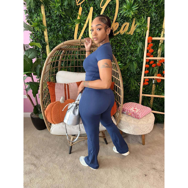 Damen Sportlicher Jumpsuit mit figurbetontem Schnitt und ästhetischem Design Drune