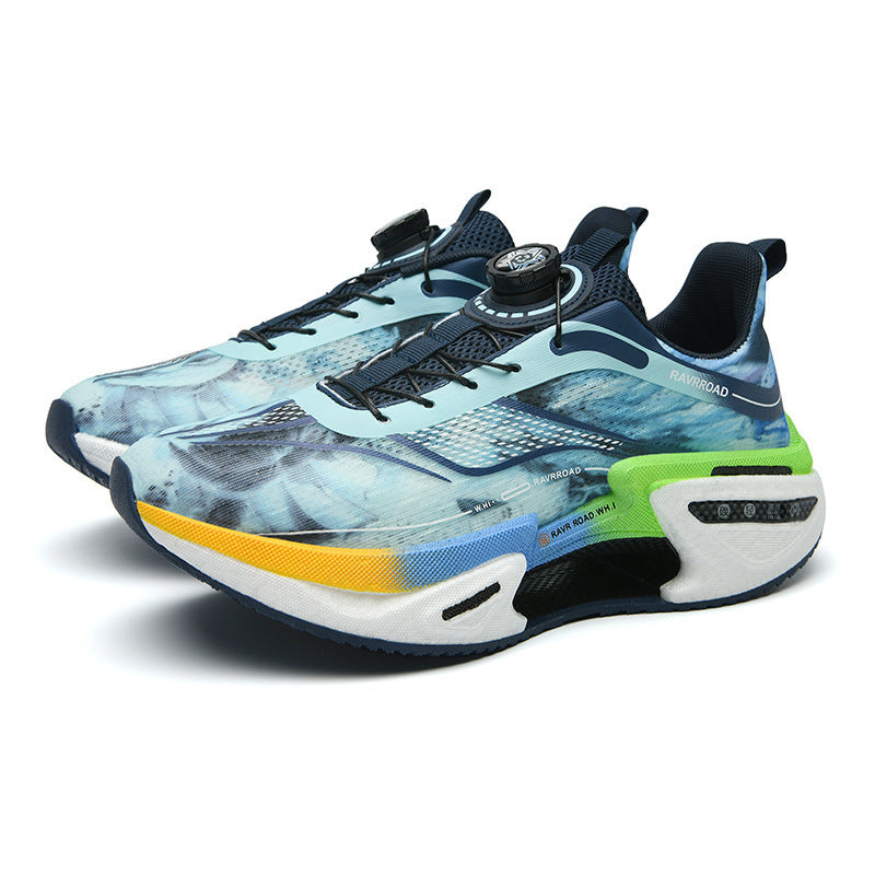 Damen gedämpfte Fashion-Plateau-Sneaker mit sichtbarer Luftkammersohle und elastischem Schaft Drune