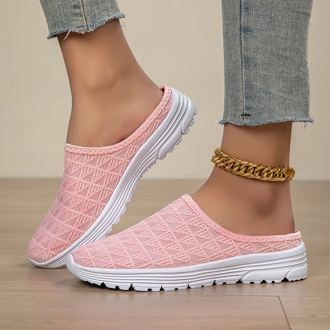 Damen nan atmungsaktiver Netz-Slipper mit Diamantstruktur-Obermaterial und gedämpfter Leichtsohle Drune