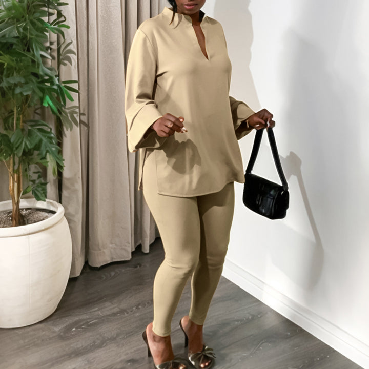 Damen elegantes Lounge-Set mit langen Ärmeln Drune