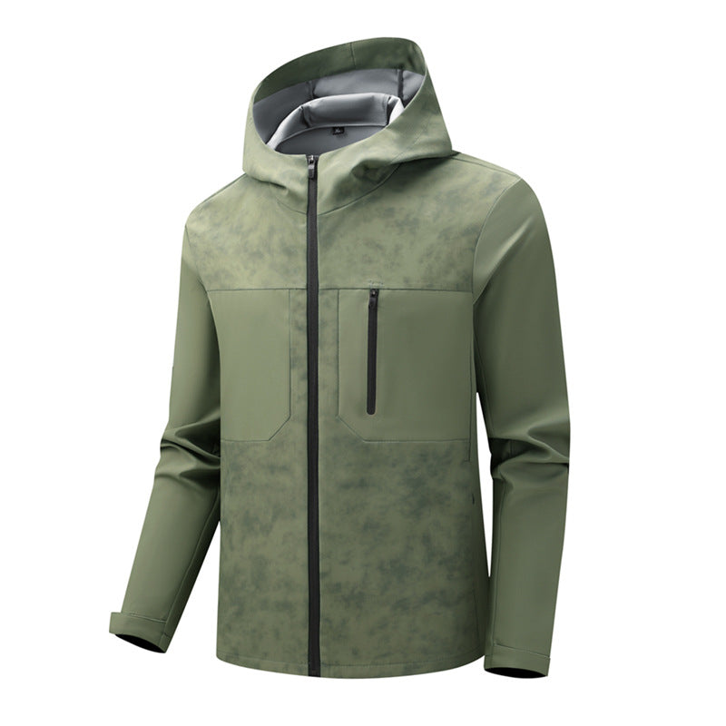 Herren Urbanes Softshell-Hybrid mit wasserabweisender Beschichtung, Kapuze und Brust-Reißverschluss Drune