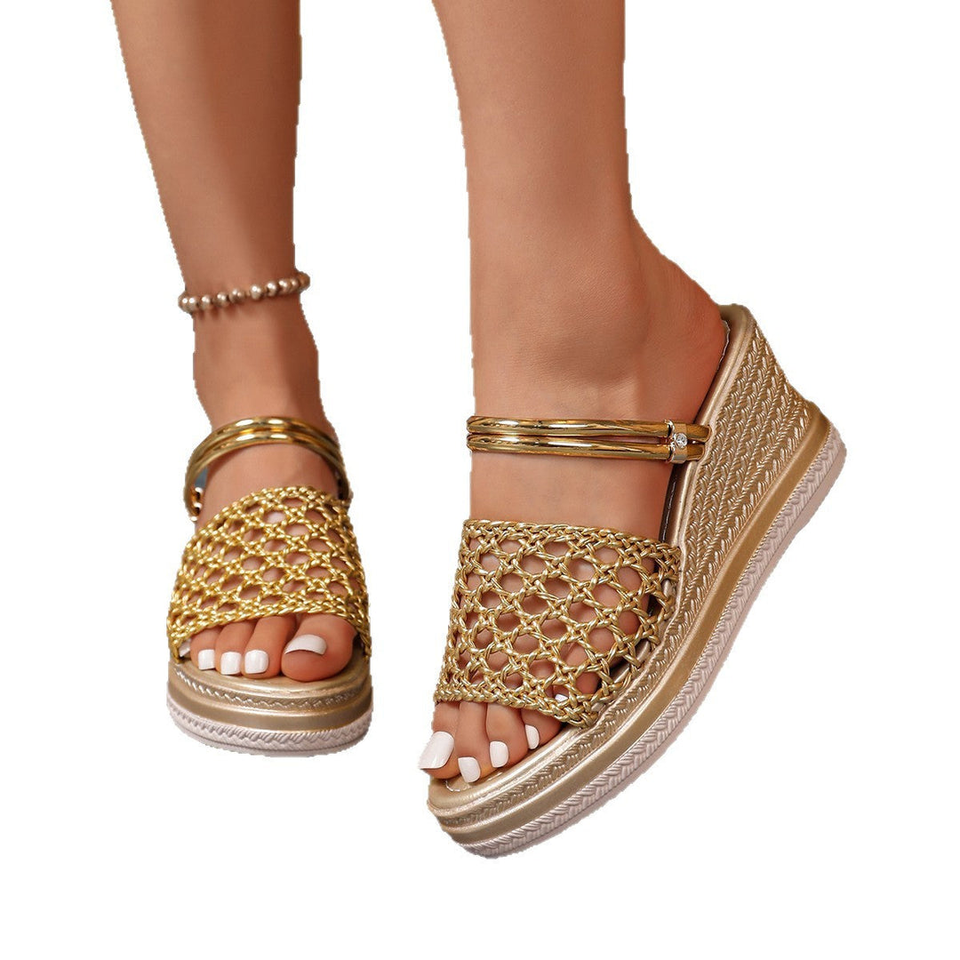 Damen modische Keil-Sandalen mit Netzdesign Drune