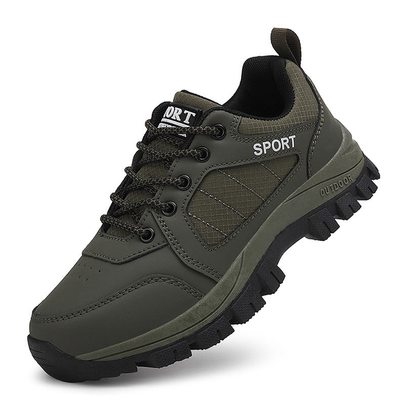 Herren nan robuster Schnür-Freizeitsneaker mit tiefem Stollenprofil, gepolstertem Schaft und praktischer Zuglasche Drune