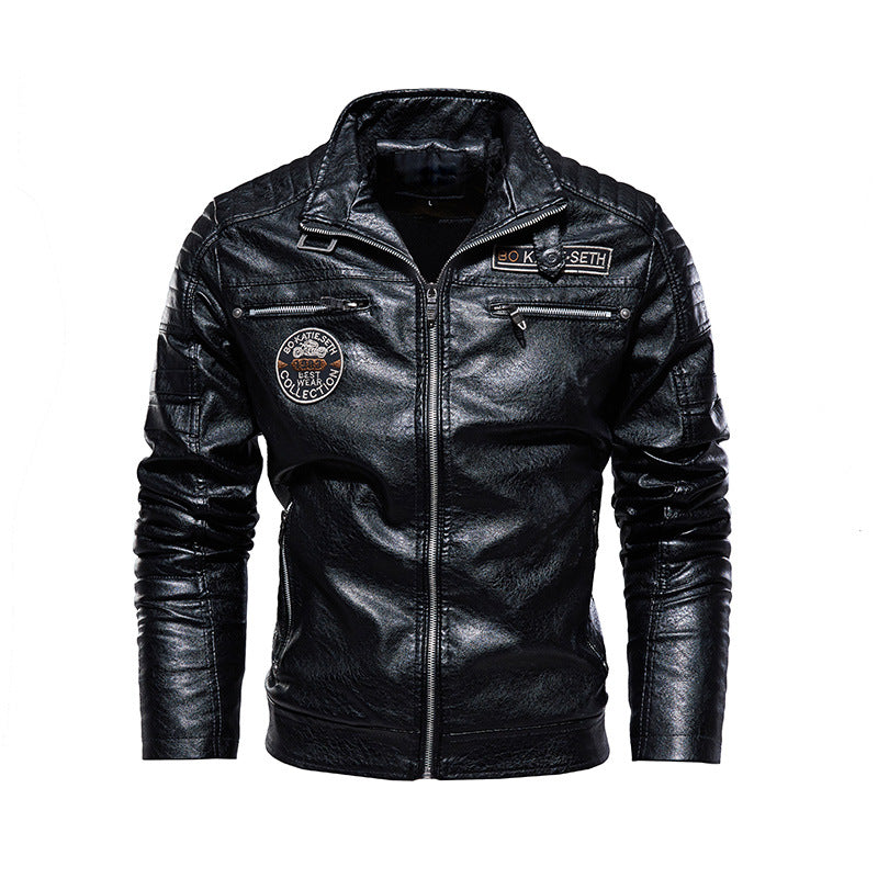 Herren Lederjacke mit mehrfachen Taschen Drune