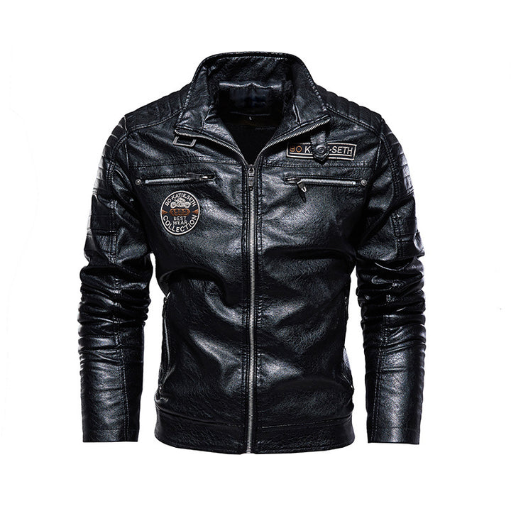 Herren Lederjacke mit mehrfachen Taschen Drune
