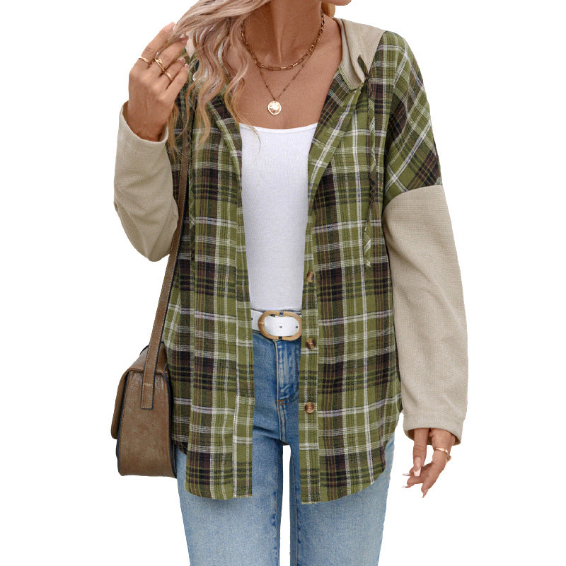 Damen Lässige Karierte Overshirt Drune